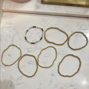 Elegant Gold Beaded Bracelet Set